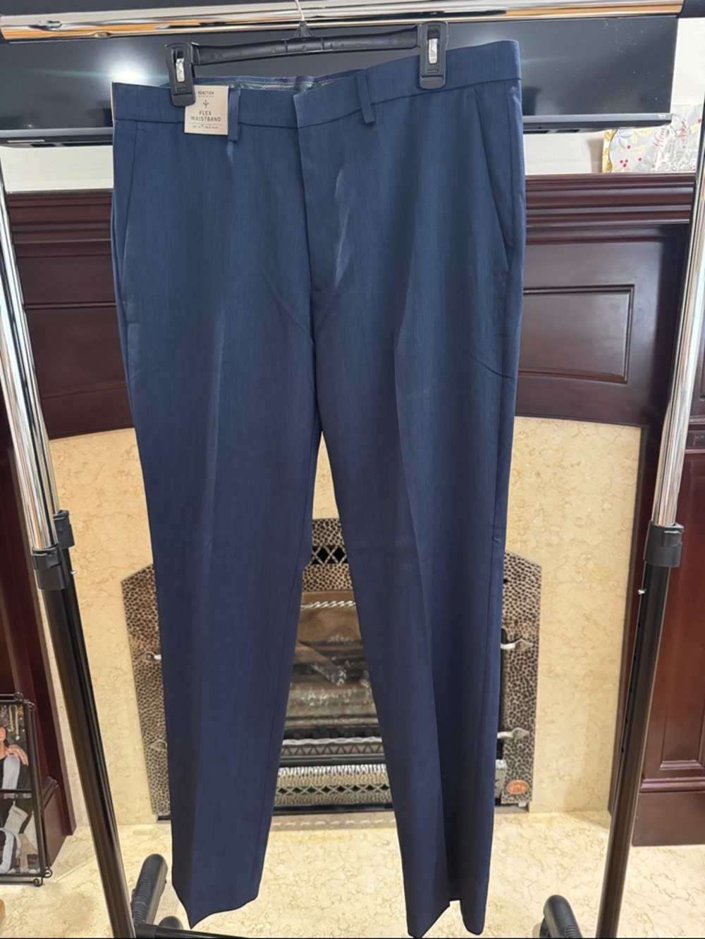 Kenneth Cole Reaction Men's Navy Stretch Urban Heather Pants